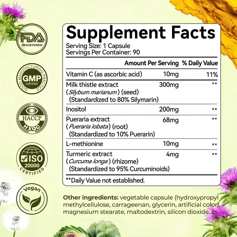 Auvra™ Cardo Mariano Desintoxicante de Hígado y Limpieza de Colon