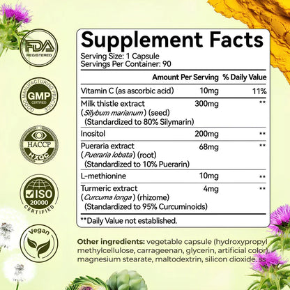 Auvra™ Cardo Mariano Desintoxicante de Hígado y Limpieza de Colon