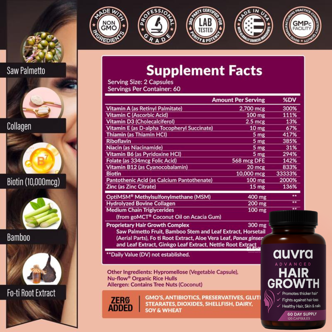 Auvra™ - Vitaminas Capilares Premium
