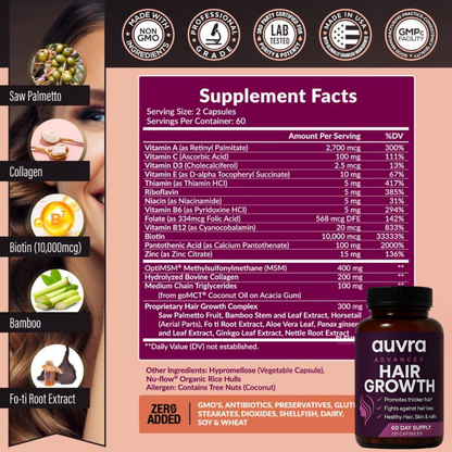 Auvra™ - Vitaminas Capilares Premium